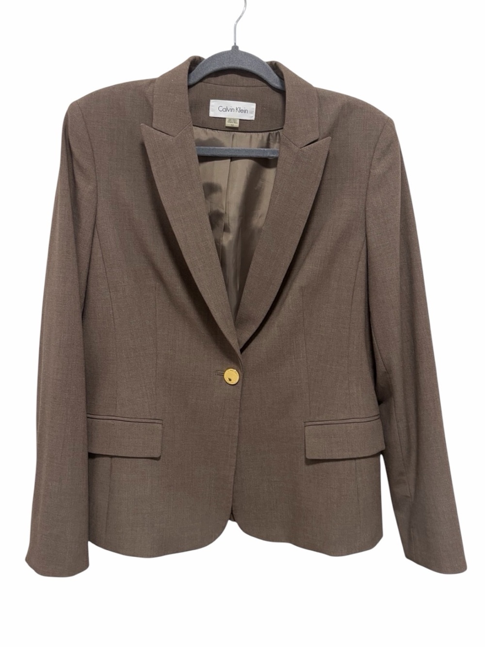 Calvin Klien Brown Blazer Button Jacket Like New/Excellent Condition- Size 12